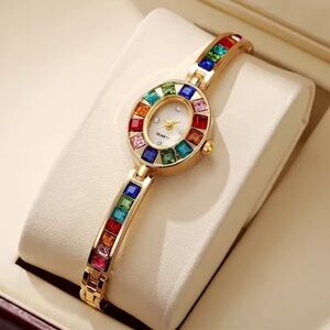 Vintage Gold Multicolor Quartz Watch